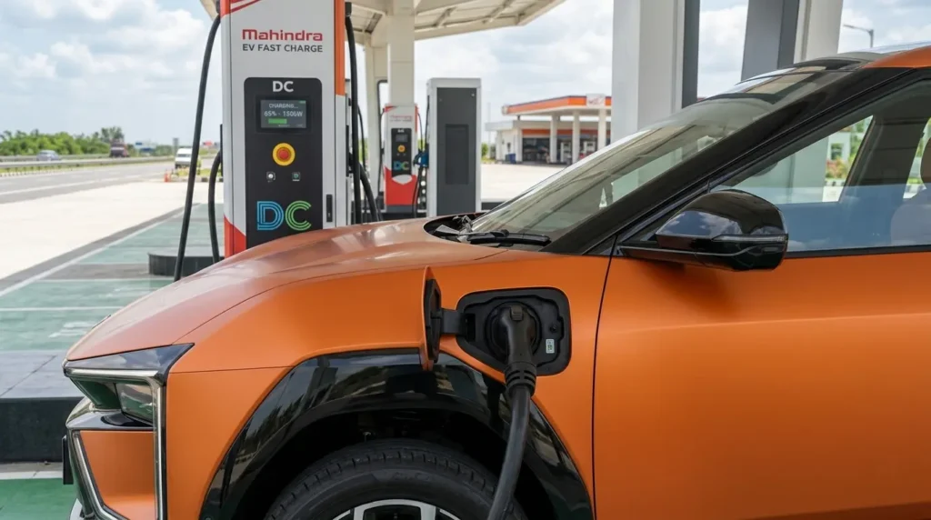 Mahindra BE 6 DC fast charging highway