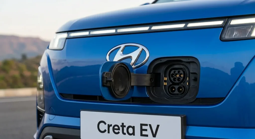 Hyundai Creta Electric closed grille charging port design