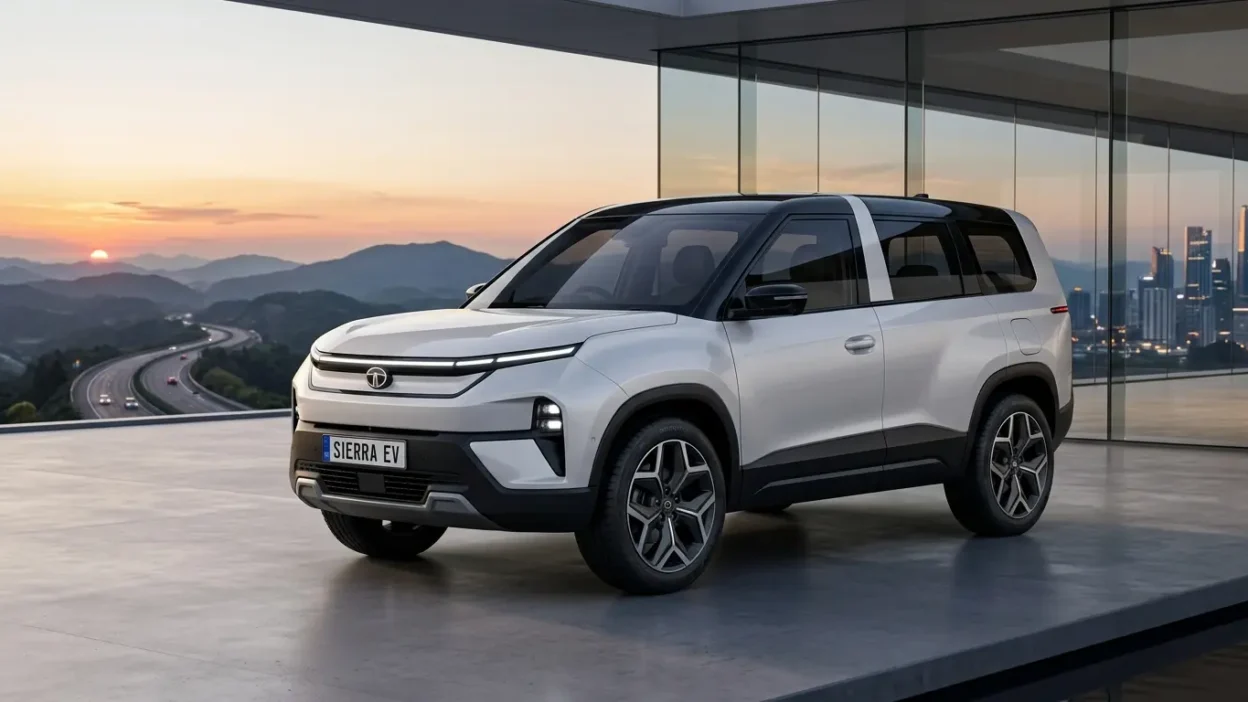 Tata Sierra EV 2026 first look front view electric SUV