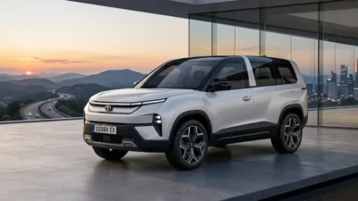 Tata Sierra EV 2026 first look front view electric SUV