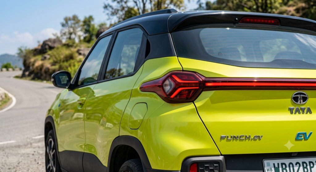 Tata Punch EV 2026 rear tail lamp design