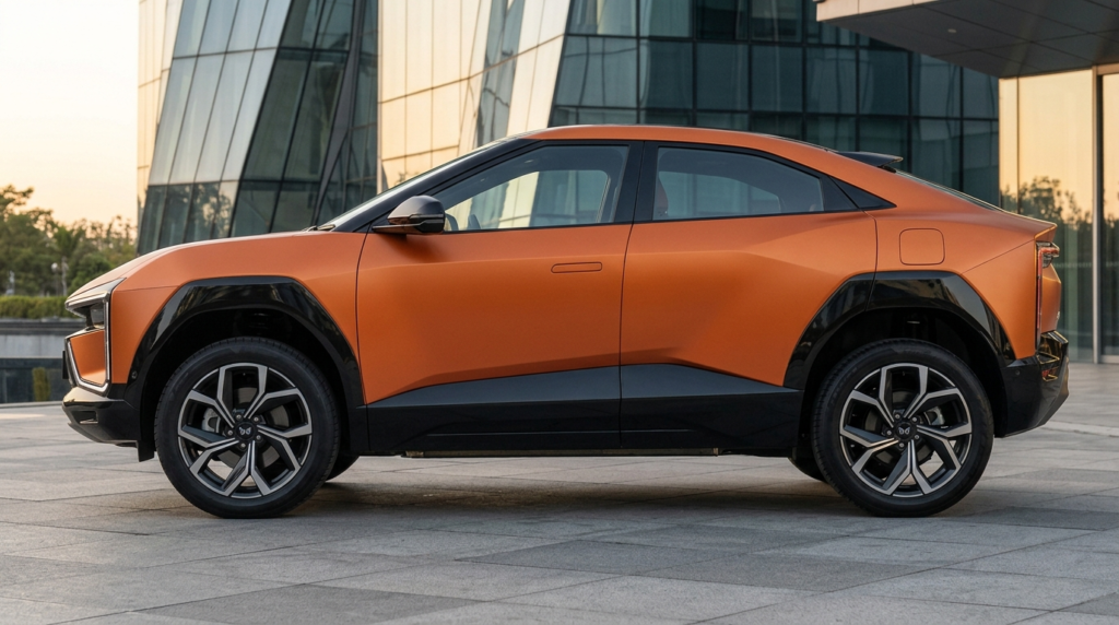 Mahindra BE 6 2026 side profile coupe SUV design